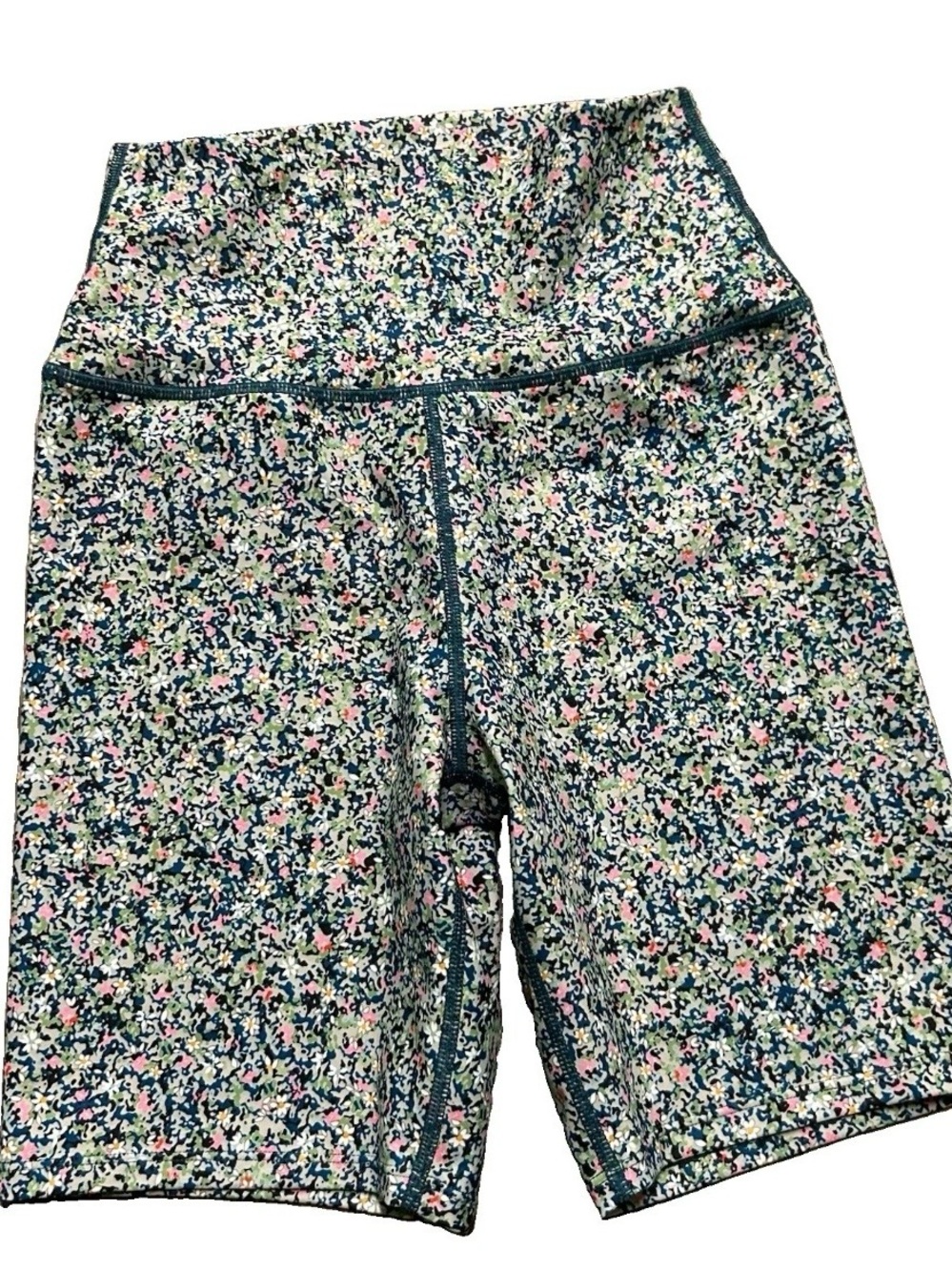 Women’s Sage College Floral Sports Bra Biker Shorts Size Small - Picture 3 of 4